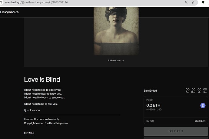 sold out Love is Blind